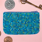 Aqua Blue Artsy Beaded Weave Pattern Large Coin Purse Back