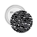 Abstract Black and White Bubble Pattern 2.25  Buttons Front