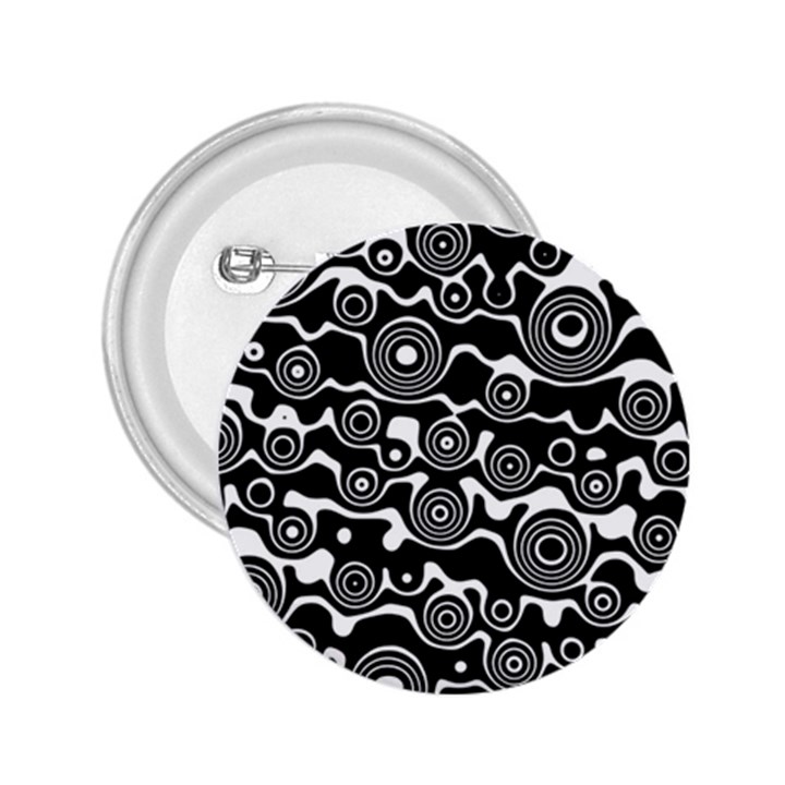 Abstract Black and White Bubble Pattern 2.25  Buttons