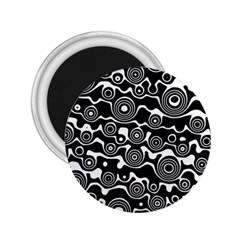 Abstract Black And White Bubble Pattern 2 25  Magnets by SpinnyChairDesigns