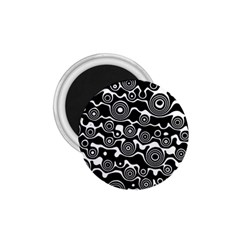 Abstract Black And White Bubble Pattern 1 75  Magnets by SpinnyChairDesigns