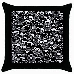 Abstract Black And White Bubble Pattern Throw Pillow Case (black) by SpinnyChairDesigns