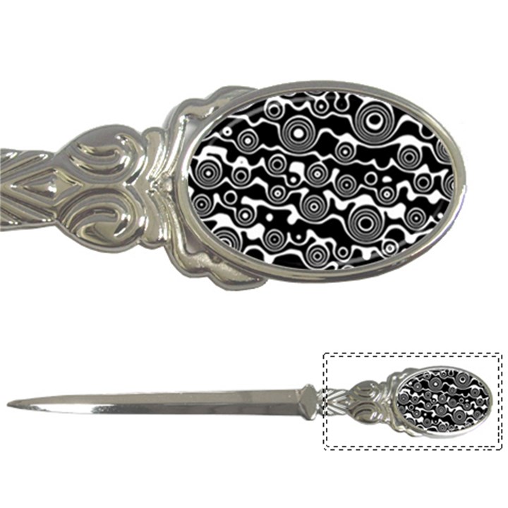 Abstract Black and White Bubble Pattern Letter Opener