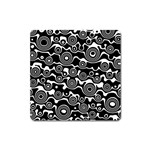 Abstract Black and White Bubble Pattern Square Magnet Front