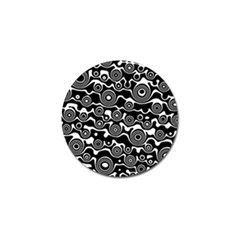 Abstract Black And White Bubble Pattern Golf Ball Marker by SpinnyChairDesigns