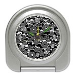 Abstract Black and White Bubble Pattern Travel Alarm Clock Front