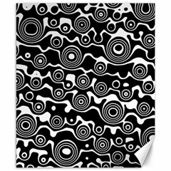 Abstract Black And White Bubble Pattern Canvas 8  X 10  by SpinnyChairDesigns