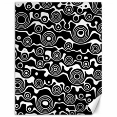 Abstract Black And White Bubble Pattern Canvas 12  X 16  by SpinnyChairDesigns