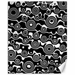 Abstract Black And White Bubble Pattern Canvas 16  X 20  by SpinnyChairDesigns