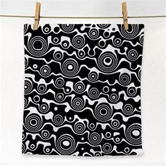 Abstract Black And White Bubble Pattern Face Towel by SpinnyChairDesigns