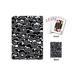 Abstract Black And White Bubble Pattern Playing Cards Single Design (mini) by SpinnyChairDesigns