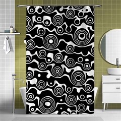 Abstract Black And White Bubble Pattern Shower Curtain 48  X 72  (small)  by SpinnyChairDesigns