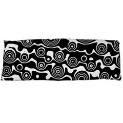 Abstract Black And White Bubble Pattern Body Pillow Case (dakimakura) by SpinnyChairDesigns