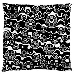 Abstract Black And White Bubble Pattern Large Cushion Case (two Sides) by SpinnyChairDesigns