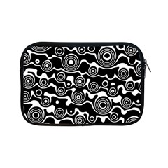 Abstract Black And White Bubble Pattern Apple Ipad Mini Zipper Cases by SpinnyChairDesigns