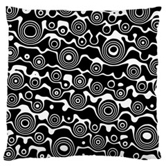 Abstract Black And White Bubble Pattern Standard Flano Cushion Case (one Side) by SpinnyChairDesigns