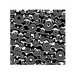 Abstract Black And White Bubble Pattern Small Satin Scarf (square) by SpinnyChairDesigns