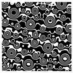 Abstract Black And White Bubble Pattern Wooden Puzzle Square by SpinnyChairDesigns