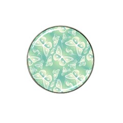 Turquoise Light Green Butterfly Pattern Hat Clip Ball Marker (10 Pack) by SpinnyChairDesigns