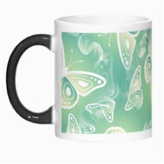 Turquoise Light Green Butterfly Pattern Morph Mugs by SpinnyChairDesigns