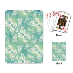 Turquoise Light Green Butterfly Pattern Playing Cards Single Design (rectangle) by SpinnyChairDesigns