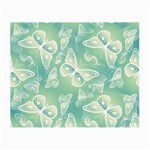 Turquoise Light Green Butterfly Pattern Small Glasses Cloth (2 Sides) Front