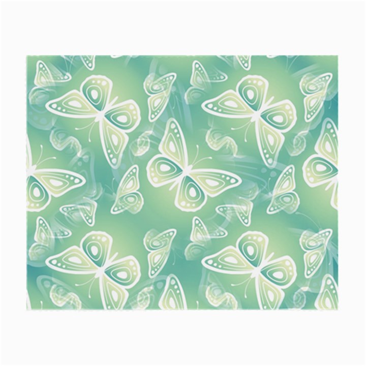 Turquoise Light Green Butterfly Pattern Small Glasses Cloth (2 Sides)