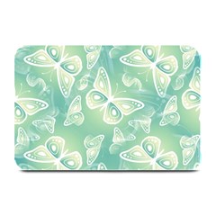 Turquoise Light Green Butterfly Pattern Plate Mats by SpinnyChairDesigns