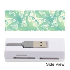 Turquoise Light Green Butterfly Pattern Memory Card Reader (stick) by SpinnyChairDesigns