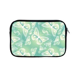 Turquoise Light Green Butterfly Pattern Apple Macbook Pro 13  Zipper Case by SpinnyChairDesigns