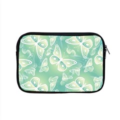 Turquoise Light Green Butterfly Pattern Apple Macbook Pro 15  Zipper Case by SpinnyChairDesigns