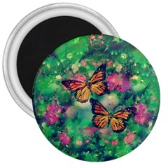 Watercolor Monarch Butterflies 3  Magnets by SpinnyChairDesigns