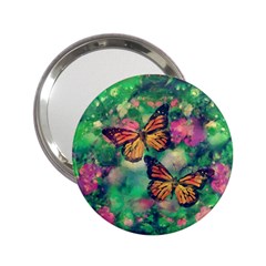 Watercolor Monarch Butterflies 2 25  Handbag Mirrors by SpinnyChairDesigns