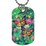 Watercolor Monarch Butterflies Dog Tag (One Side) Front