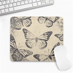 Vintage Ink Stamp On Paper Monarch Butterfly Large Mousepads by SpinnyChairDesigns