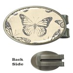 Vintage Ink Stamp on Paper Monarch Butterfly Money Clips (Oval)  Front