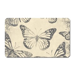 Vintage Ink Stamp On Paper Monarch Butterfly Magnet (rectangular) by SpinnyChairDesigns