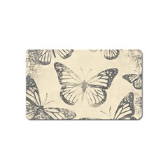 Vintage Ink Stamp On Paper Monarch Butterfly Magnet (name Card) by SpinnyChairDesigns