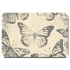 Vintage Ink Stamp On Paper Monarch Butterfly Large Doormat  by SpinnyChairDesigns