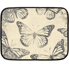 Vintage Ink Stamp On Paper Monarch Butterfly Fleece Blanket (mini) by SpinnyChairDesigns