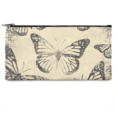 Vintage Ink Stamp On Paper Monarch Butterfly Pencil Case by SpinnyChairDesigns