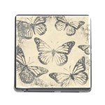 Vintage Ink Stamp on Paper Monarch Butterfly Memory Card Reader (Square 5 Slot) Front