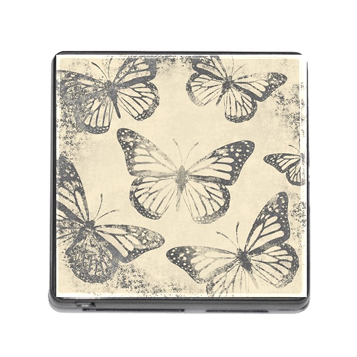 Vintage Ink Stamp on Paper Monarch Butterfly Memory Card Reader (Square 5 Slot)