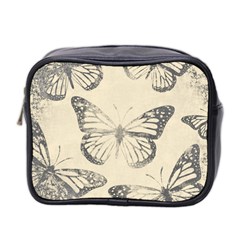 Vintage Ink Stamp On Paper Monarch Butterfly Mini Toiletries Bag (two Sides) by SpinnyChairDesigns