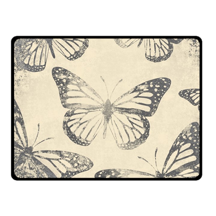 Vintage Ink Stamp on Paper Monarch Butterfly Fleece Blanket (Small)