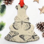 Vintage Ink Stamp on Paper Monarch Butterfly Christmas Tree Ornament (Two Sides) Front