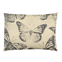 Vintage Ink Stamp On Paper Monarch Butterfly Pillow Case (two Sides) by SpinnyChairDesigns