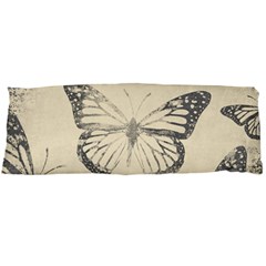 Vintage Ink Stamp On Paper Monarch Butterfly Body Pillow Case (dakimakura) by SpinnyChairDesigns