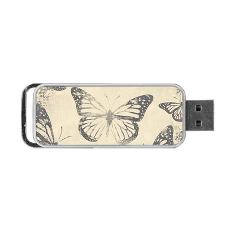 Vintage Ink Stamp on Paper Monarch Butterfly Portable USB Flash (Two Sides)