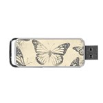 Vintage Ink Stamp on Paper Monarch Butterfly Portable USB Flash (Two Sides) Back